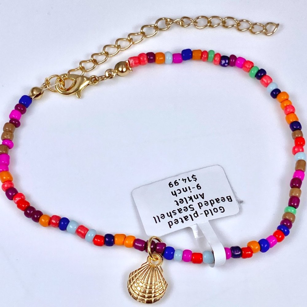 Gold-plated Multi-color Beaded Anklet